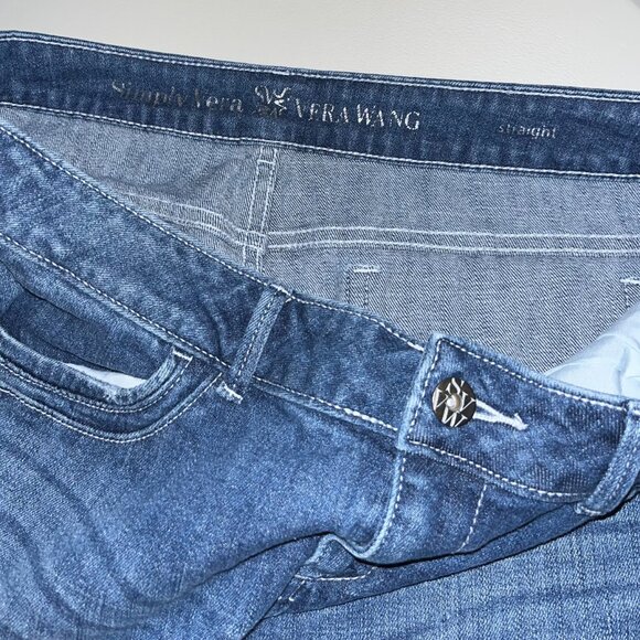 Vera Wang Womans Size 14 Straight Leg Stretch Jeans 36W 26.5L - Picture 5 of 7